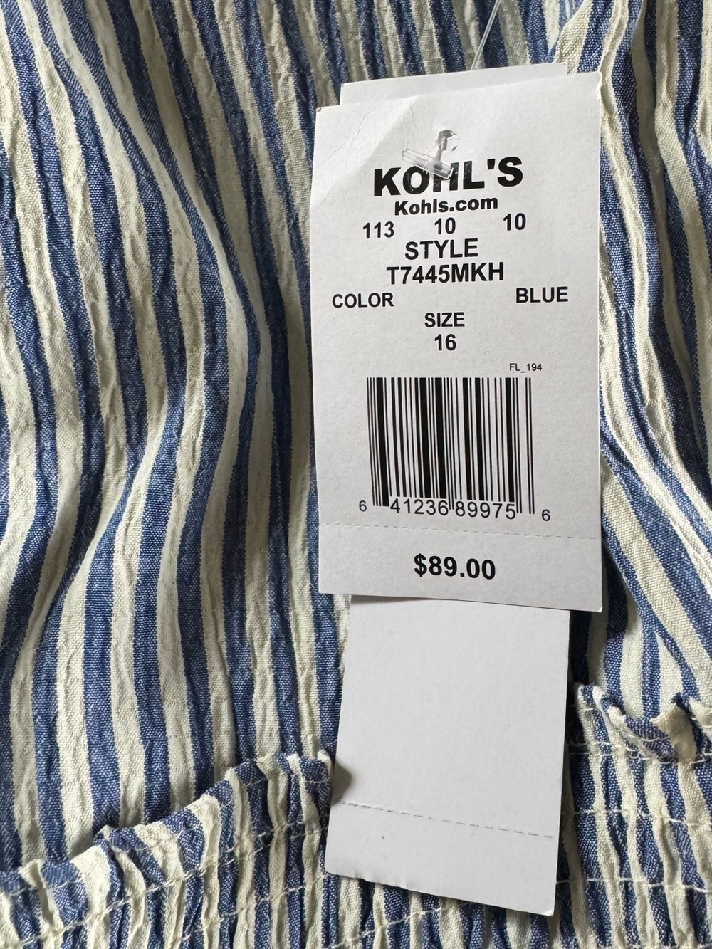 Seersucker Blue Striped Sleeveless Ruffle Midi Dress - NWT - Picture 6 of 6